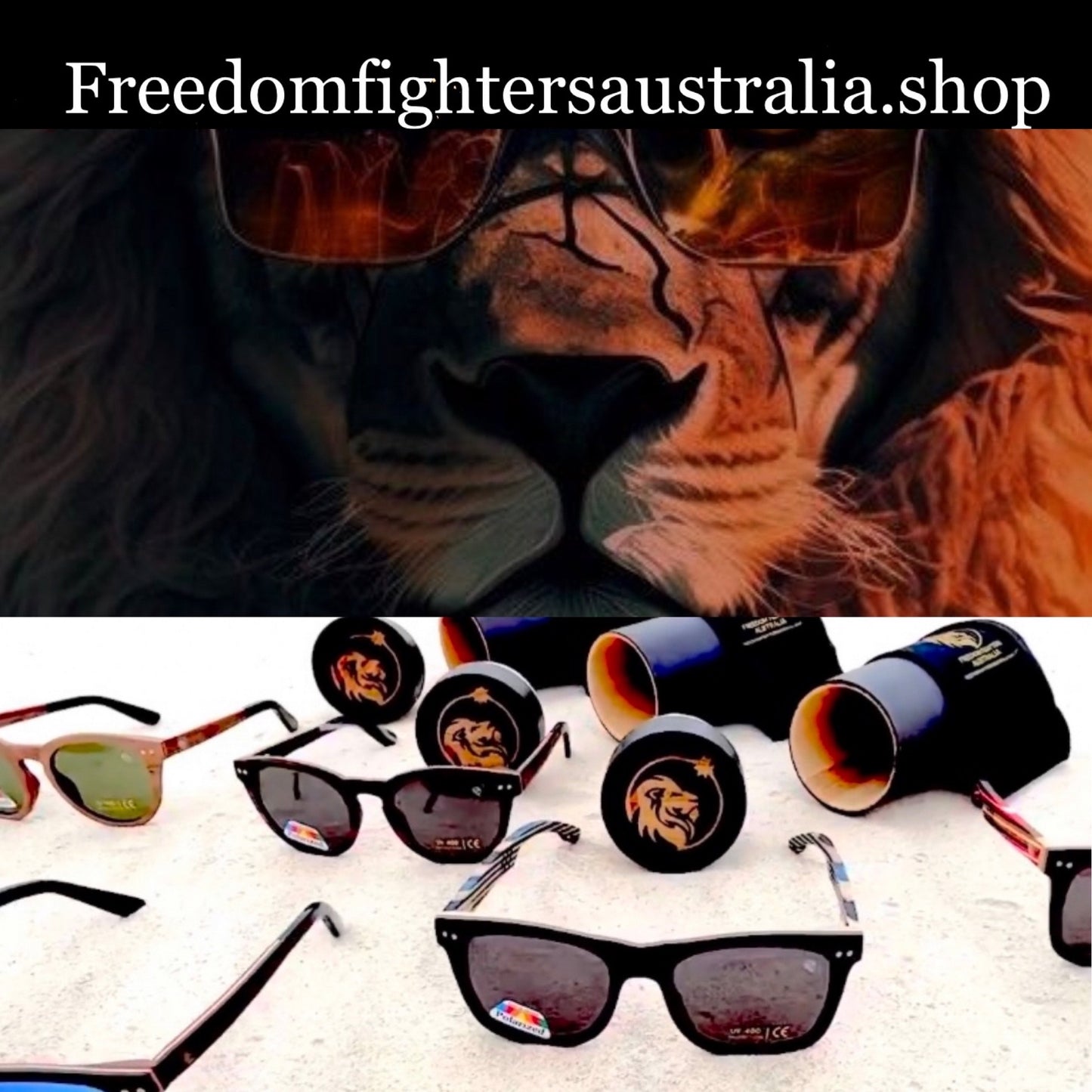 Freedom fighters Australia polarised sunglasses UV protection. Jesus is key selection.